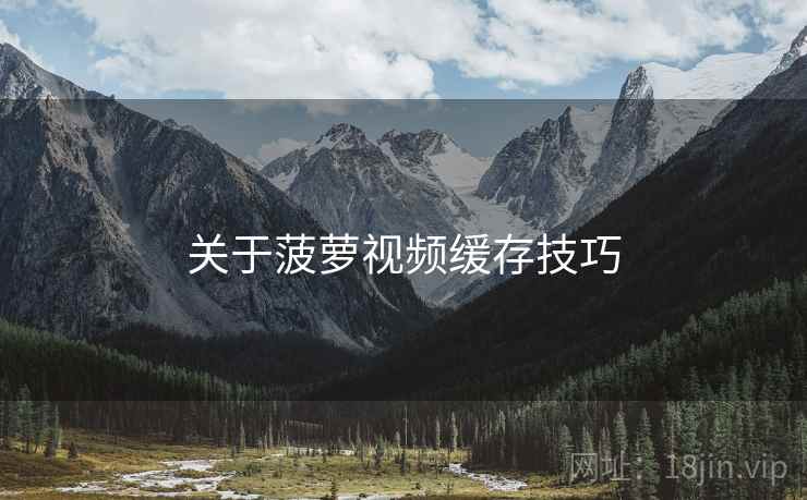 关于菠萝视频缓存技巧
