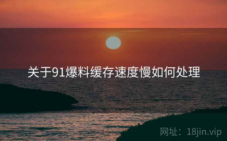 关于91爆料缓存速度慢如何处理