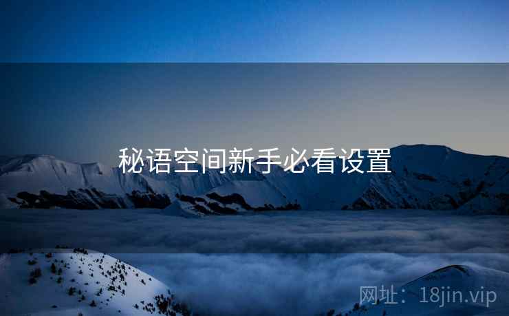 秘语空间新手必看设置