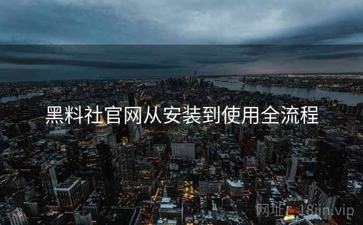 黑料社官网从安装到使用全流程
